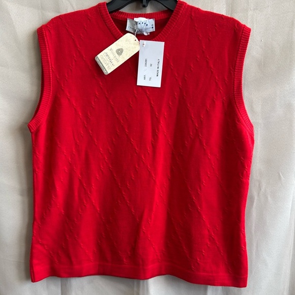 NWT Woolmark Merino Christina Mazzonett red top size 18 - Picture 1 of 4